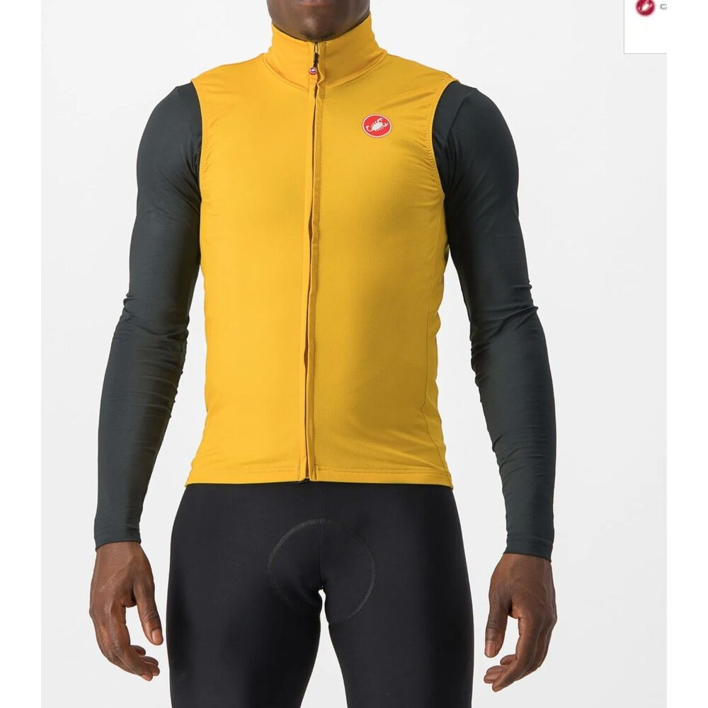 Castelli Pro Thermal Mid Cycling Vest Goldenrod Yellow Full Zip Men's XL